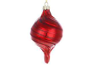 Ялинкова куля фігурна скляна червона перламутрова 14 см
