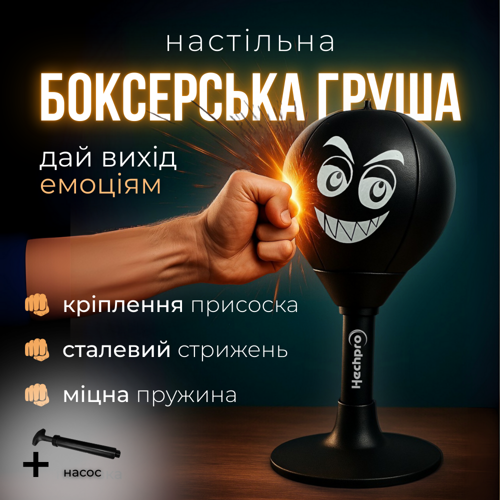 Настільний боксерський м'яч для зняття стресу, антистрес боксерска груша Hechpro (V378), фото 1