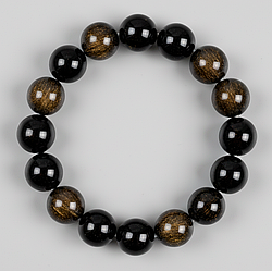 Обсидіан Золотий Ø8 браслет, 0281ТО