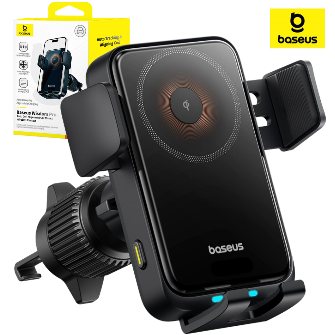 Бездротова автомобільна зарядка для айфона і андроїда тримач телефону в машину на решітку Baseus Pro 15W, фото 1