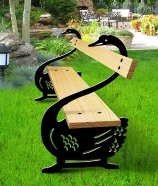 Комплект звари сам лавочки лебідь. Декоративні вироби лазерної різки, фото 1