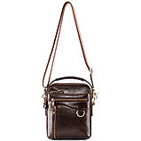 Чоловіча сумка через плече Натуральня шкіра Барсетка Чоловіча шкіряна сумка для документів планшет Коричнева, фото 6