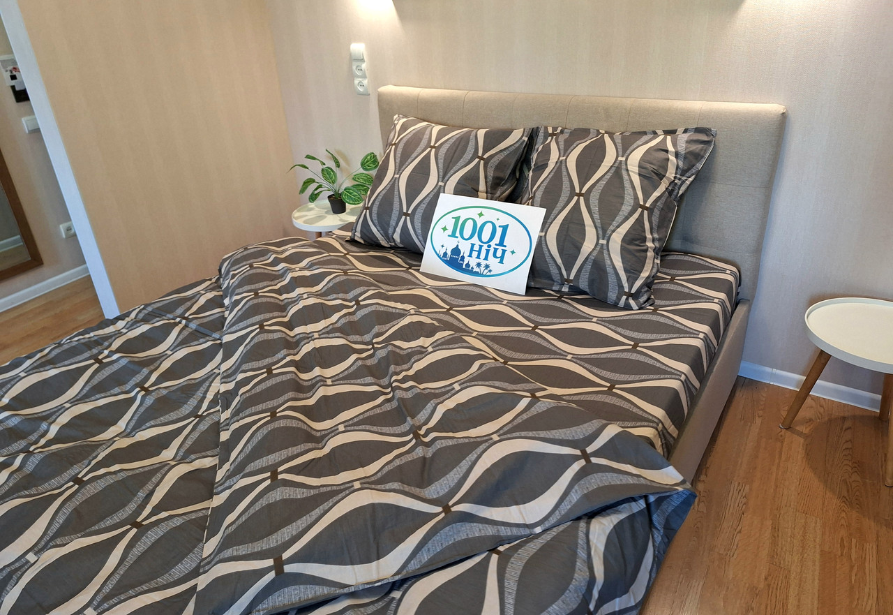 Комплект постільної білизни Сатин №С16 Сімейний на кнопках, фото 1