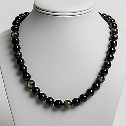 Обсидіан Золотий Ø8 намисто, 0604ОО