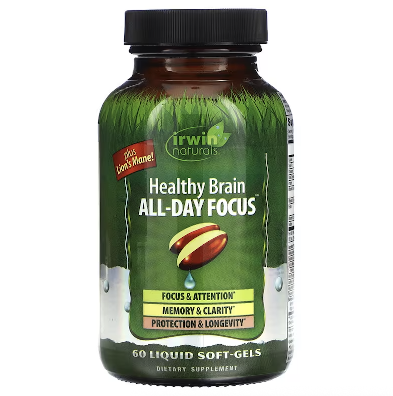 Irwin Naturals, Здоровий мозок, концентрація на весь день, 60 капсул із рідиною, фото 1