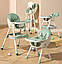 Дитячий стільчик для годування Toti FR- 10440 (знімний столик, опускна спинка) зелений, фото 2