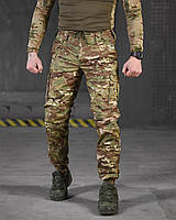 Штаны мультикам саржа на резинках, Штаны тактические камуфляж, Брюки военные саржа мультикам fos vxz nmc
