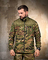 Тактическая флисовая кофта мультикам, Военная флиска камуфляж на молнии, Армейская флиска с липучками, fos vxz nmc