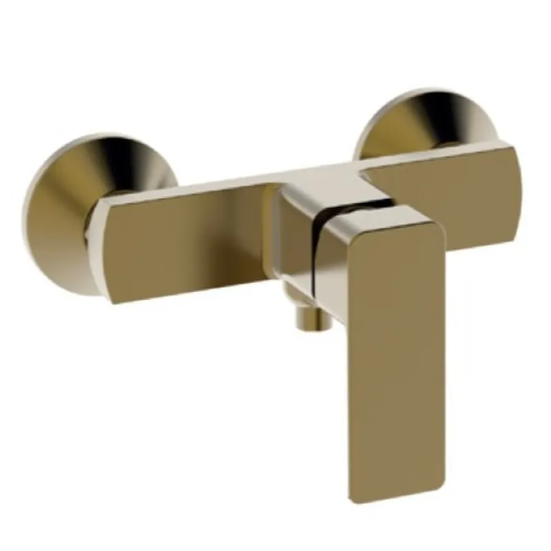 Змішувач для душу Haiba KUBUS 003 BRUSHED GOLD, одноважільний, настінний монтаж, латунь, стиль модерн, золотисте матове покриття