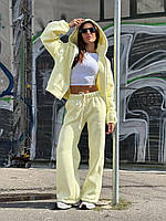 Лимонний спортивний жіночий костюм дуже теплий на осінь-зиму