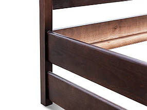 Кутове ліжко Лілі горіх темний 90х200 м'яке узголів'я беж ліве TM Мікс-Меблі, фото 3