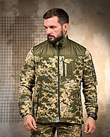 Тактическая флисовая кофта пиксель, Военная флиска пиксель на молнии, Армейская флиска с липучками, fos vxz nmc