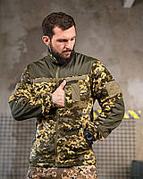 Тактическая флисовая кофта пиксель, Военная флиска пиксель на молнии, Армейская флиска с липучками, fos vxz nmc