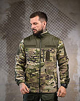 Тактическая флисовая кофта мультикам, Военная флиска камуфляж на молнии, Армейская флиска с липучками, fos vxz nmc