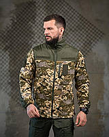 Тактическая флисовая кофта пиксель, Военная флиска пиксель на молнии, Армейская флиска с липучками, fos vxz nmc