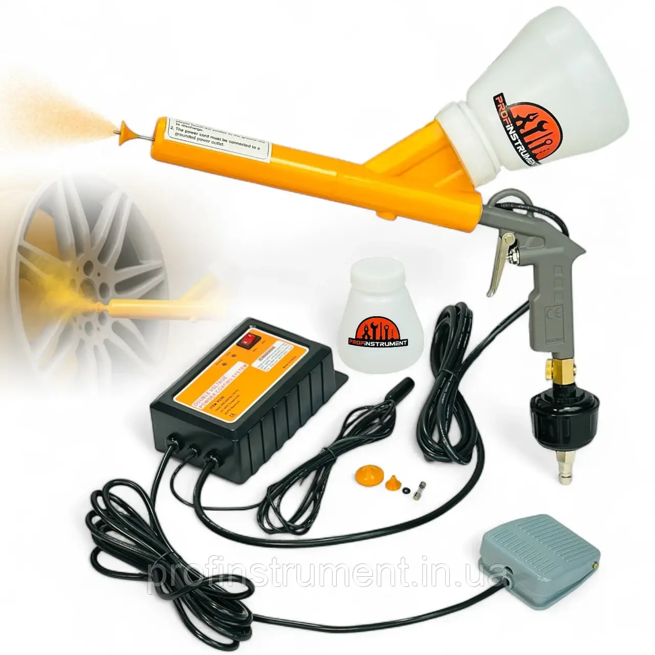 Електростатичний порошковий пістолет-розпилювач ITEM PC50 (500 мл)(Порошкове фарбування), фото 1