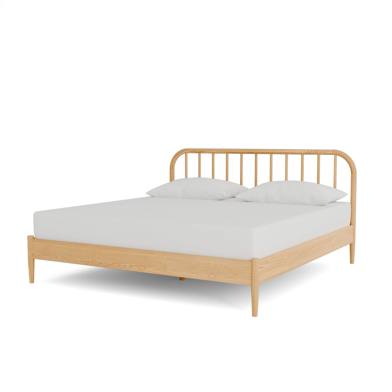 Ліжко двоспальне "НАОМІ" з натурального дерева для готелів, фото 1