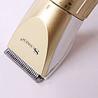 Акумуляторна машинка для стрижки волосся + насадка, SURKER SK-5803 / Бездротовий триммер для бороди / Тример для стрижки волосся, фото 5
