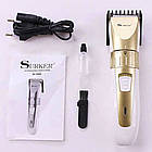Акумуляторна машинка для стрижки волосся + насадка, SURKER SK-5803 / Бездротовий триммер для бороди / Тример для стрижки волосся, фото 9