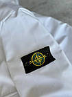 Біла молодіжна куртка-вітровка stone island з патчем спортивна чоловіча куртка стонік на блискавці с капюшоном, фото 5