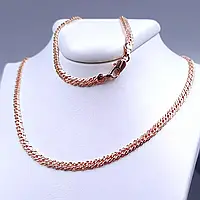 Цепочка Xuping Двойной Ромб с Узором 50 см * 5,5 мм, Позолота РО. Цепочка из медицинского золота