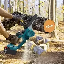 Акумуляторна ланцюгова міні-пила KRAFFTEC 8" 36V 800W – легка пилка з автоматичним змащенням, сад/будівництво, фото 5