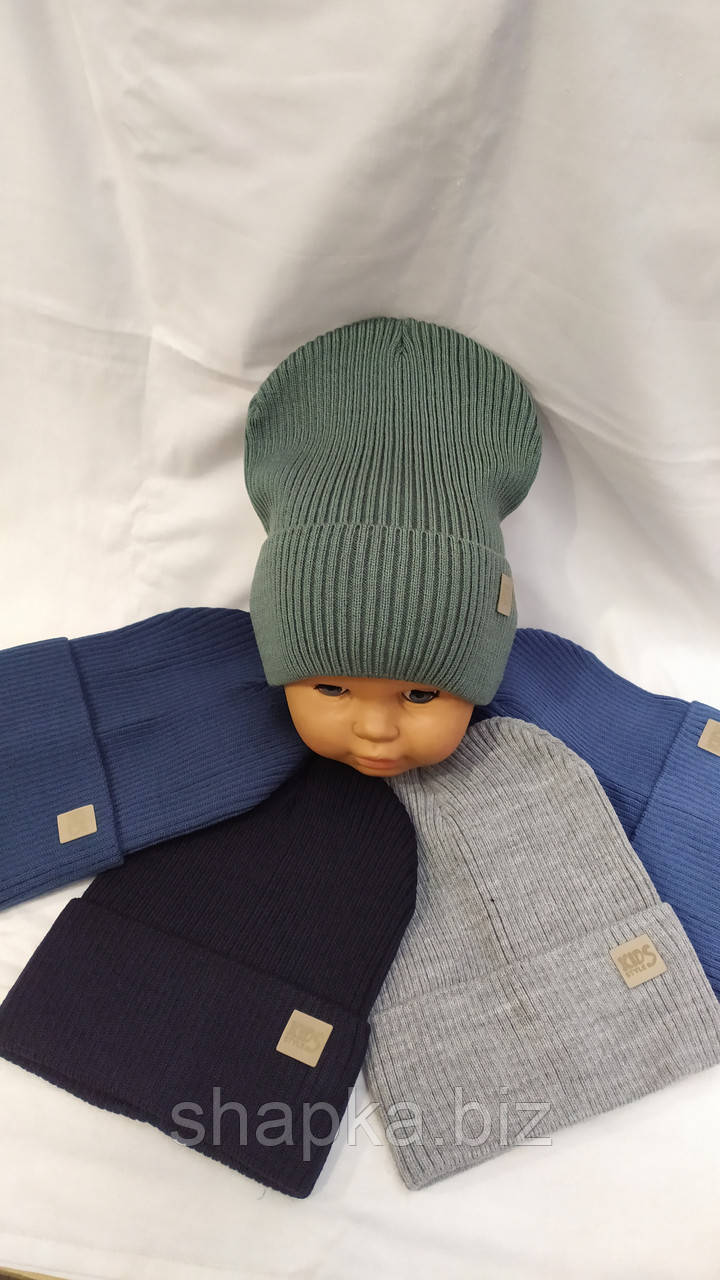 Шапка дитяча в'язана на флісі, фото 1