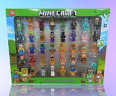 Minecraft фігурки 40 шт висота 6 см, Дитячий великий набір Майнкрафт, Ігровий набір фігурок майн крафт, Комплект minecraft