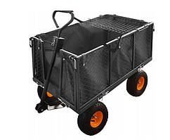 Візок садовий із високими бортами чорний