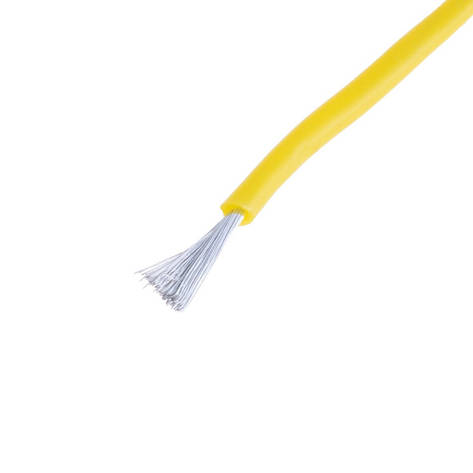 Силіконовий провід 20AWG (0.5mm² 100/0.08TS) жовтий, 1м, фото 1