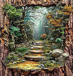 Алмазна картина АлМазка Стежка до лісу (АлМ-283) 40 х 40 см (Без підрамника)