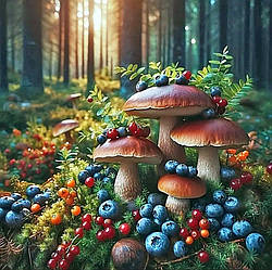 Картина стразами АлМазка Лісова галявина (АлМ-293) 40 х 40 см (Без підрамника)