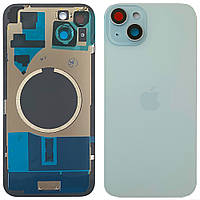 Задня кришка Apple iPhone 15 Plus (блакитна оригінал Китай із рамкою, склом камер і магнітом)