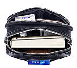 Чоловіча сумка через плече Натуральна шкіра Барсетка Чоловіча шкіряна сумка для документів планшет Чорний, фото 6