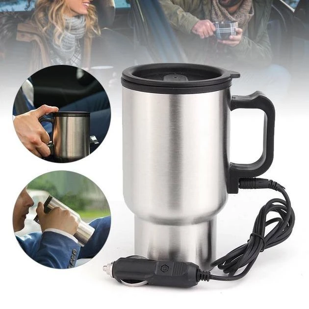 Термокухоль автомобільна Electric Mug CUP 2240 450 мл 12V, підігрів кави, чаю, супу, герметична кришка, антиковзне дно