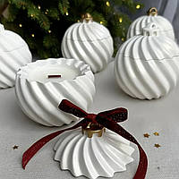 Молд для свічника/кашпо «Новорічна кулька», тара +кришка. Дуже м'який топ силікон.