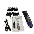 Акумуляторна машинка для стрижки волосся + 4 насадки, SURKER SK-558 / Триммер бездротовий / Триммер для стрижки волосся, фото 6