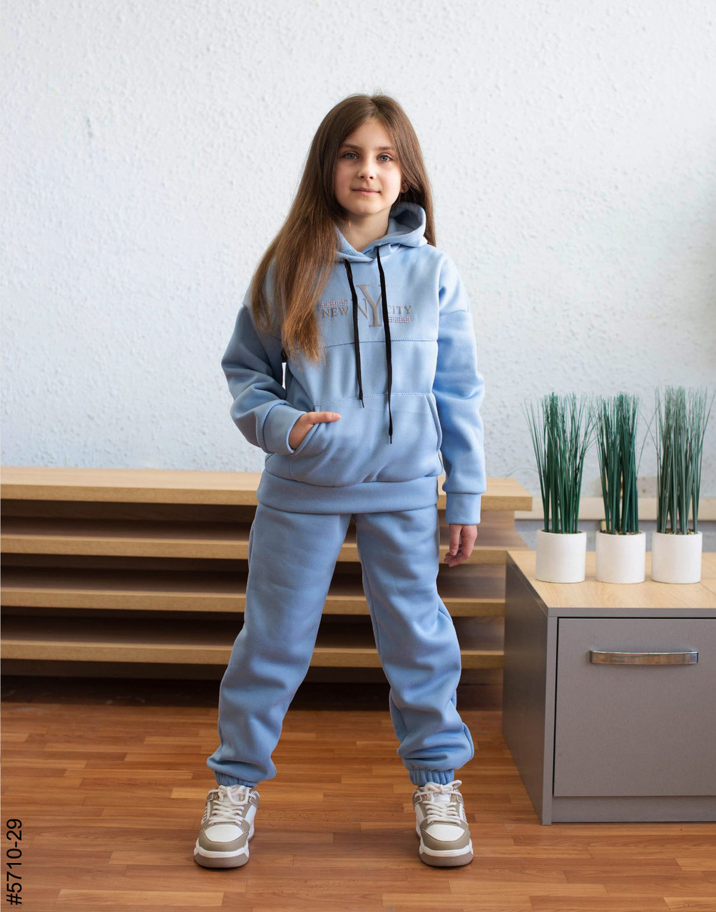 5710-29 Спортивний костюм тринитка на флісі підліток (4 од: 36,38,40,42), фото 1