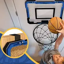 Дитячий баскетбольний набір з електронним табло, металеве кільце, м’яч і насос, настінний, для активних ігор вдома, фото 2