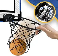 Дитячий баскетбольний набір з електронним табло, металеве кільце, м’яч і насос, настінний, для активних ігор вдома, фото 5