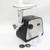 Електрична м’ясорубка Domotec MS-2028 4500 Вт, 1 кг/хв, насадки для ковбас і кебе, реверс, металевий лоток, фото 5