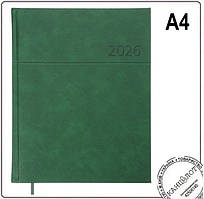 Щотижневик датований 2026 ORION, A4, зелений, штуч. шкіра/поролон (BM.2783-04)