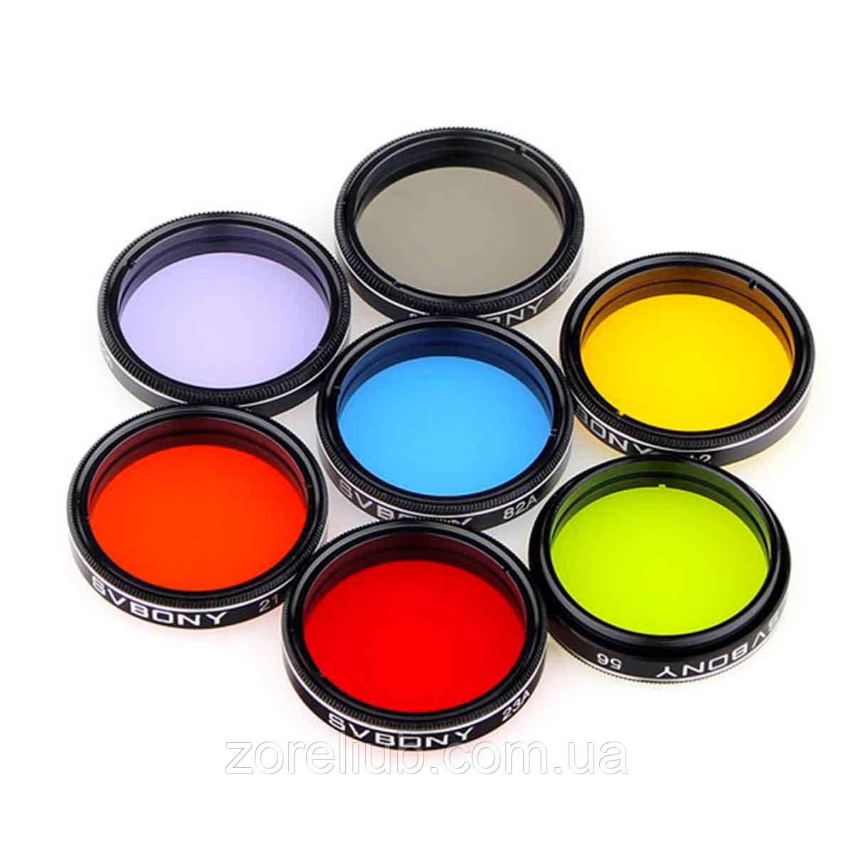 Набір фільтрів 1.25" Луна та світіння неба, CPL і п'ять кольорових для Місяця і планет від SVBONY, фото 1