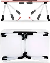 Багатофункціональний столик-підставка для ноутбука, планшета, сніданку та книги, складний, 60×40×25 см, фото 4