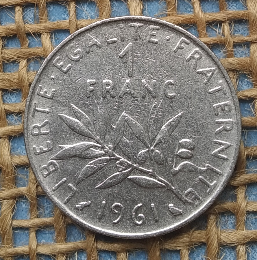 1 франк 1961 року францiя, фото 1