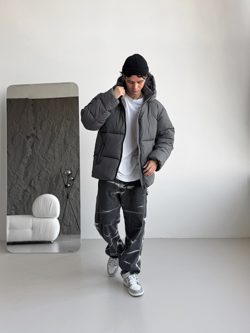 Чоловіча зимова оверсайз куртка Brut сіра до -25*С Зимовий пуховик, фото 1