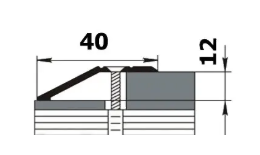 Алюмінієвий підлоговий поріг для перепаду в 12 мм