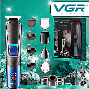 Машинка для стрижки професійний триммер для бороди волосся та догляду за тілом VGR V-108 з LED-дисплеєм