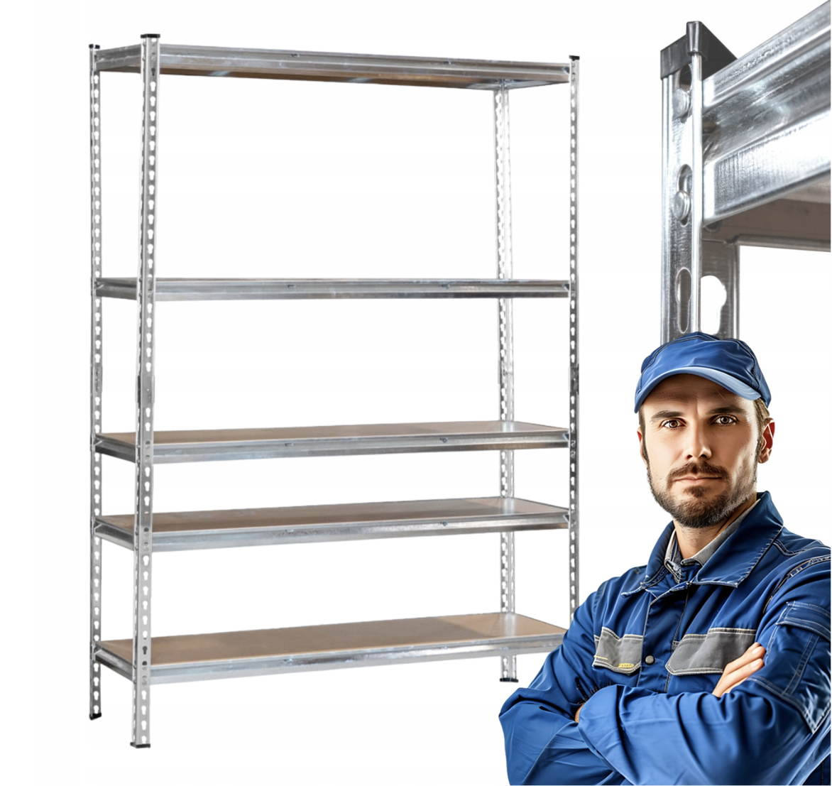 Складський стелаж Mirpol MIR-RMG300_18313040, металевий, 183×130×40 см, до 1500 кг для складу та гаража