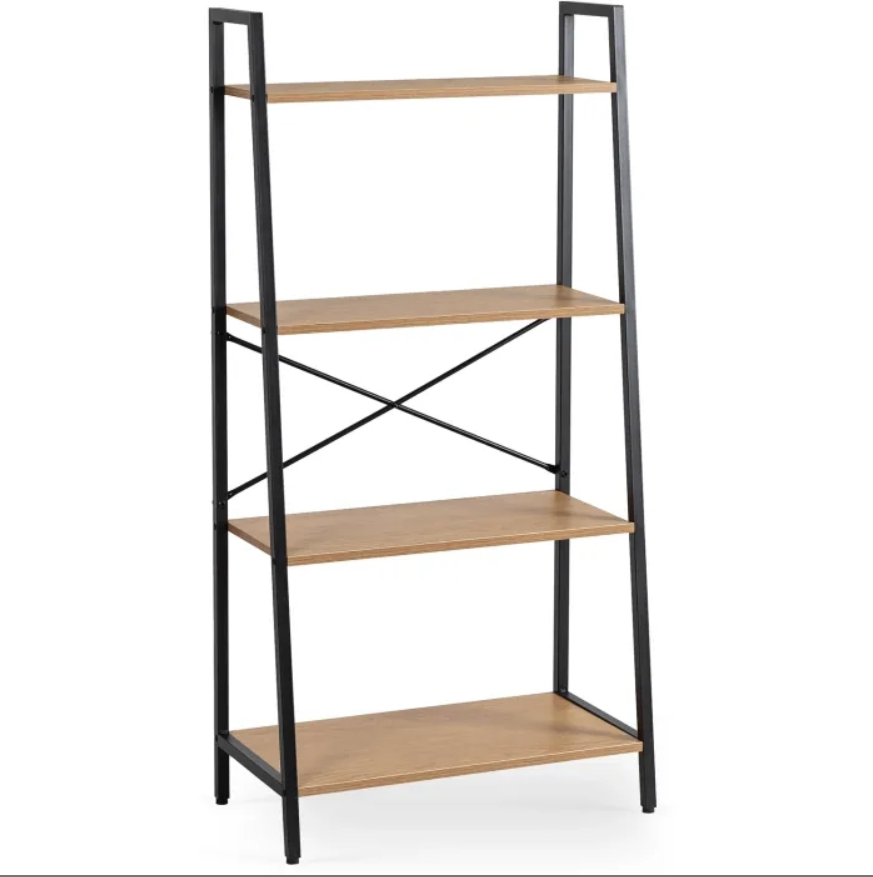 Стелаж у стилі лофт чорний/дуб MEBEL ELITE 131х64х34 см відкрита полиця для книг, офісу, дитячої кімнати та декору